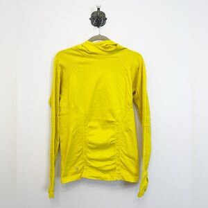 Athleta Bright Yellow Tracker Hoodie Fitted Shirt Runner 138497 Women’s Large